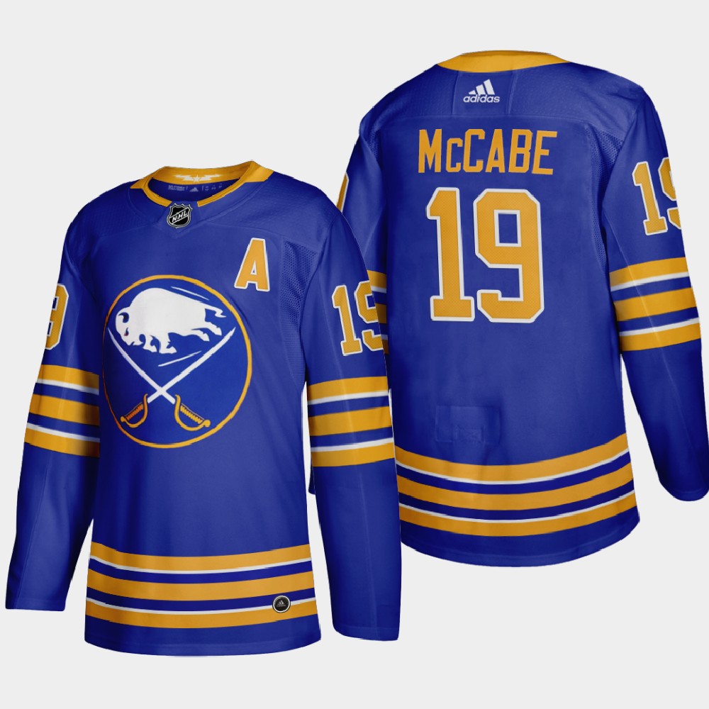 Buffalo Sabres 19 Jake Mccabe Men Adidas 2020 Home Authentic Player Stitched NHL Jersey Royal Blue